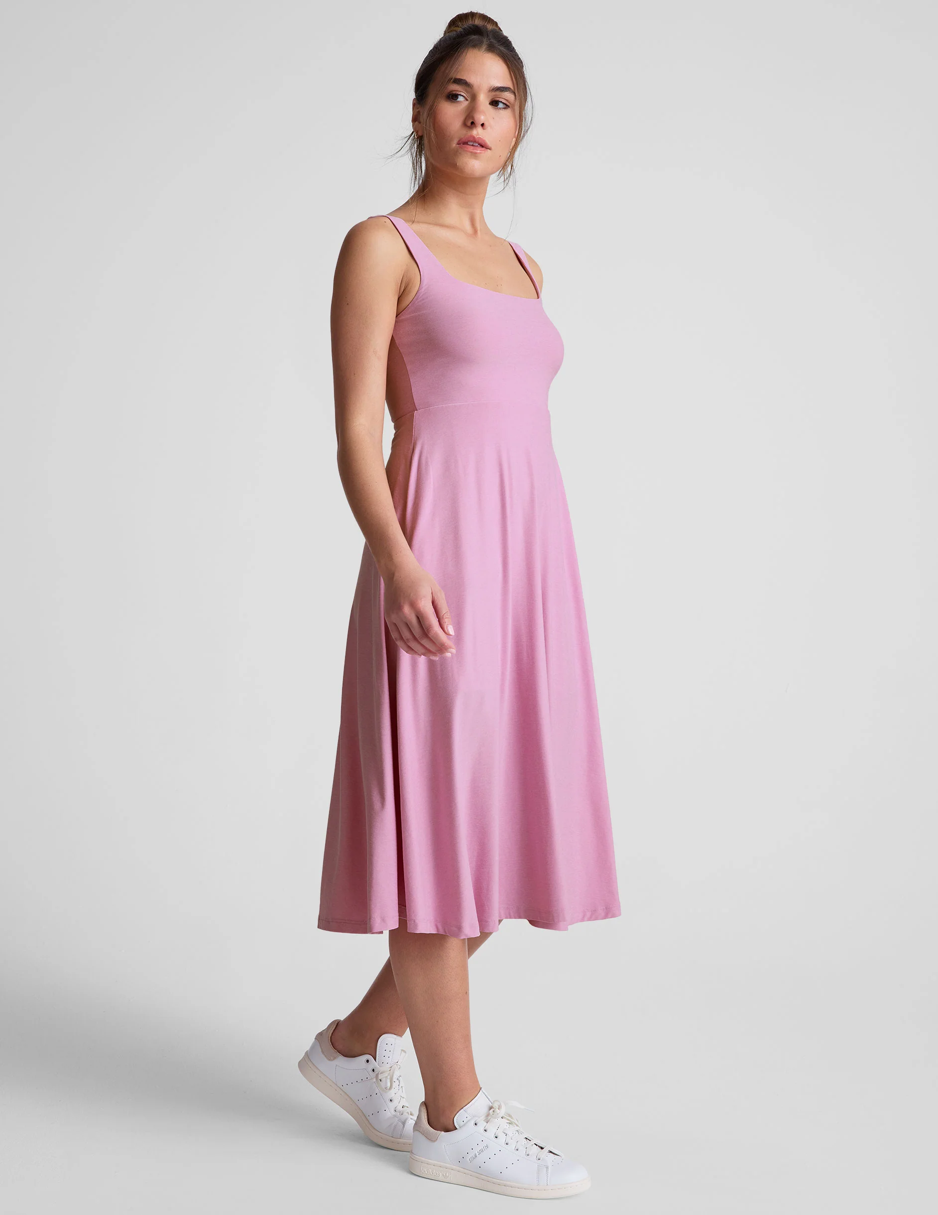 Featherweight At The Ready Square Neck Dress - Styles Love