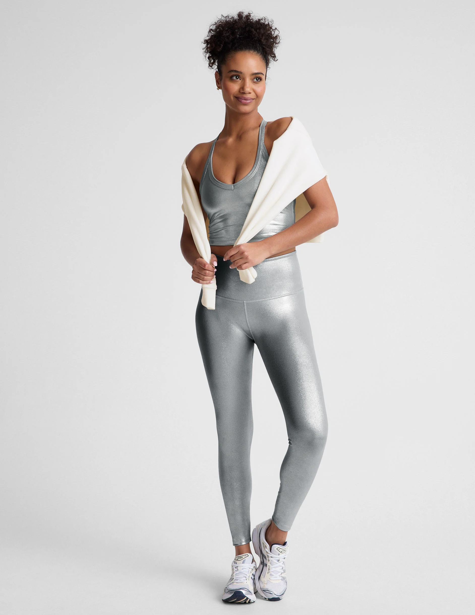 Liquid Silver On The Up Cropped Tank - Styles Love