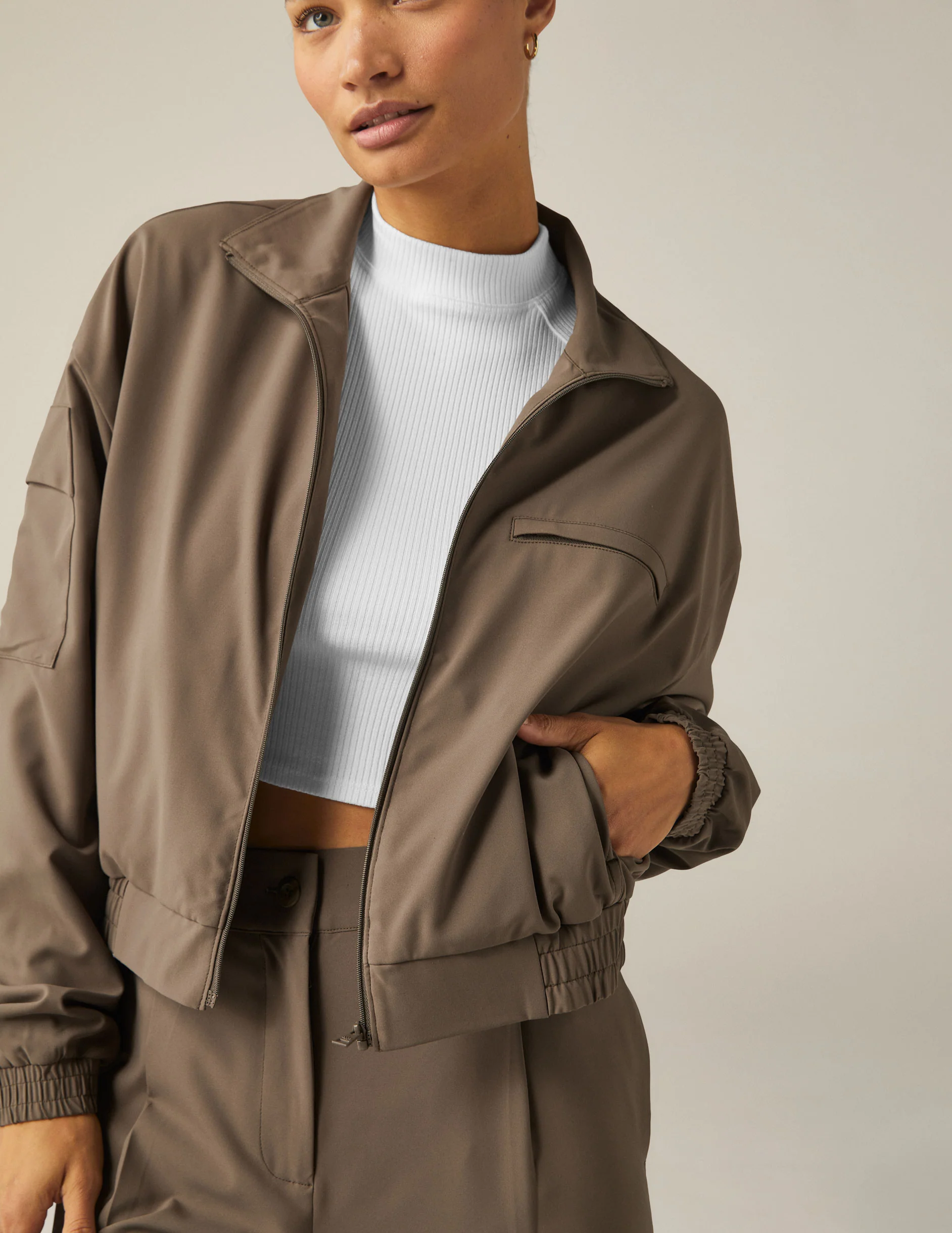 Status Pocket Sleeve Cropped Jacket - Styles Love