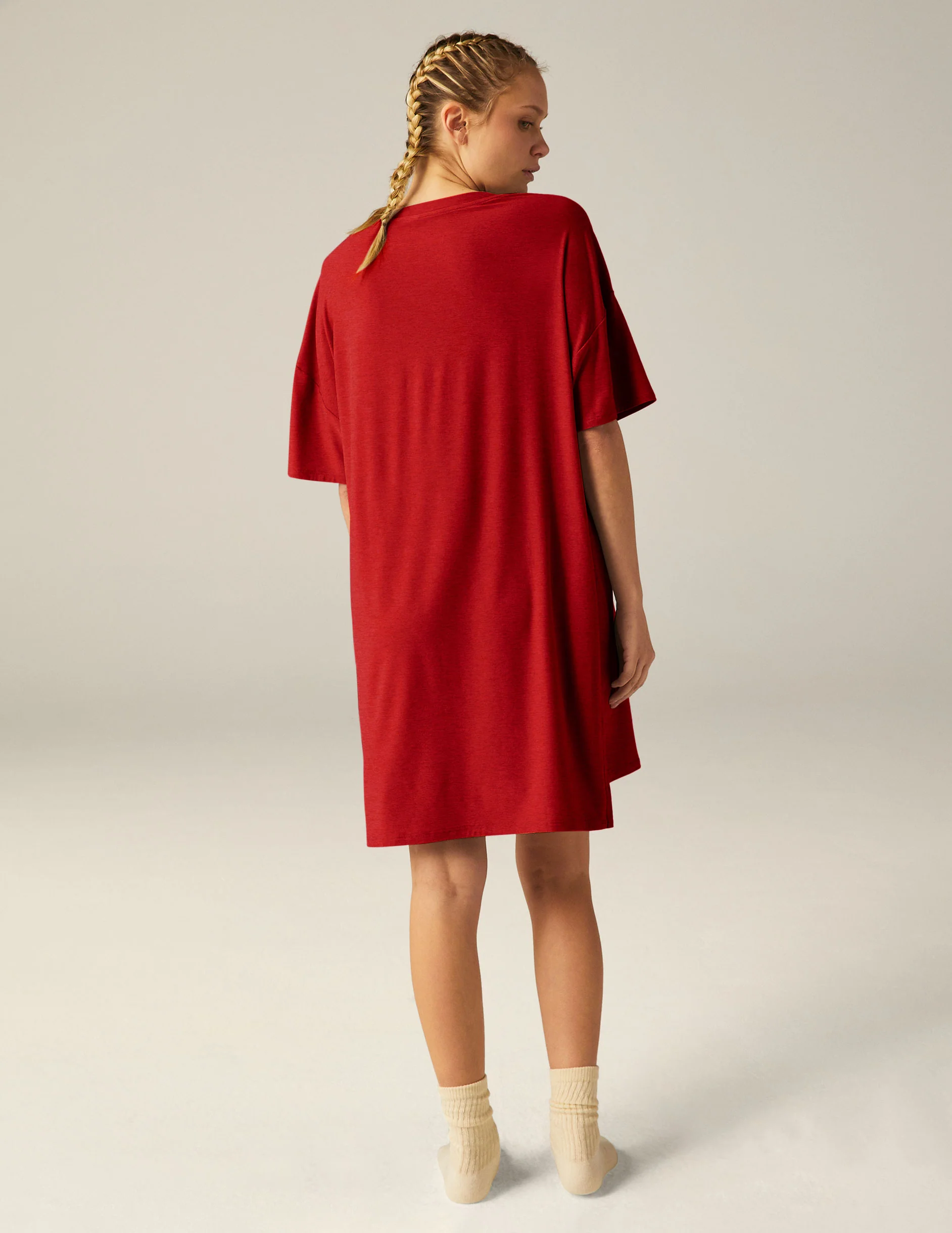 Featherweight V Rested Sleep Tee Dress - Styles Love