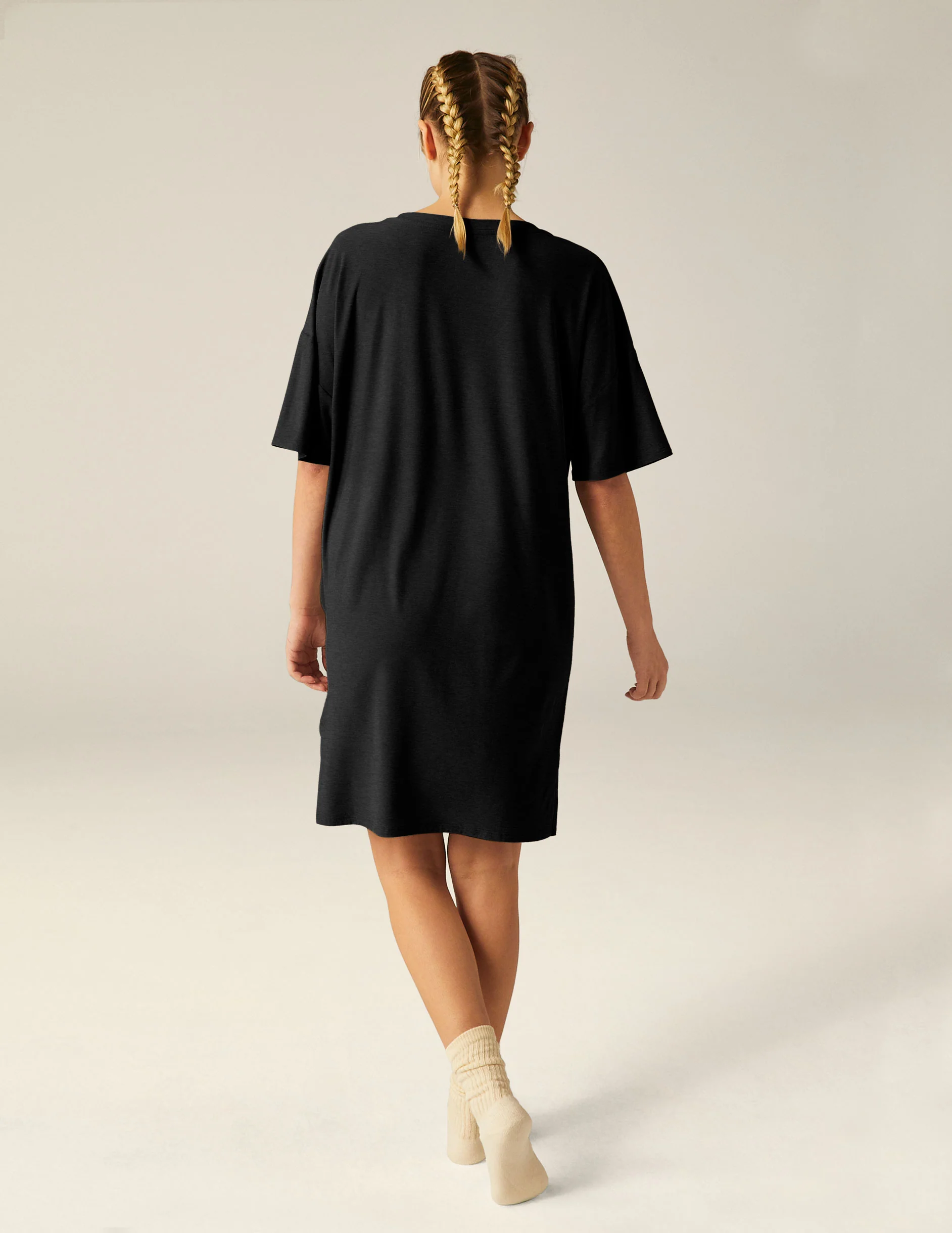 Featherweight V Rested Sleep Tee Dress - Styles Love