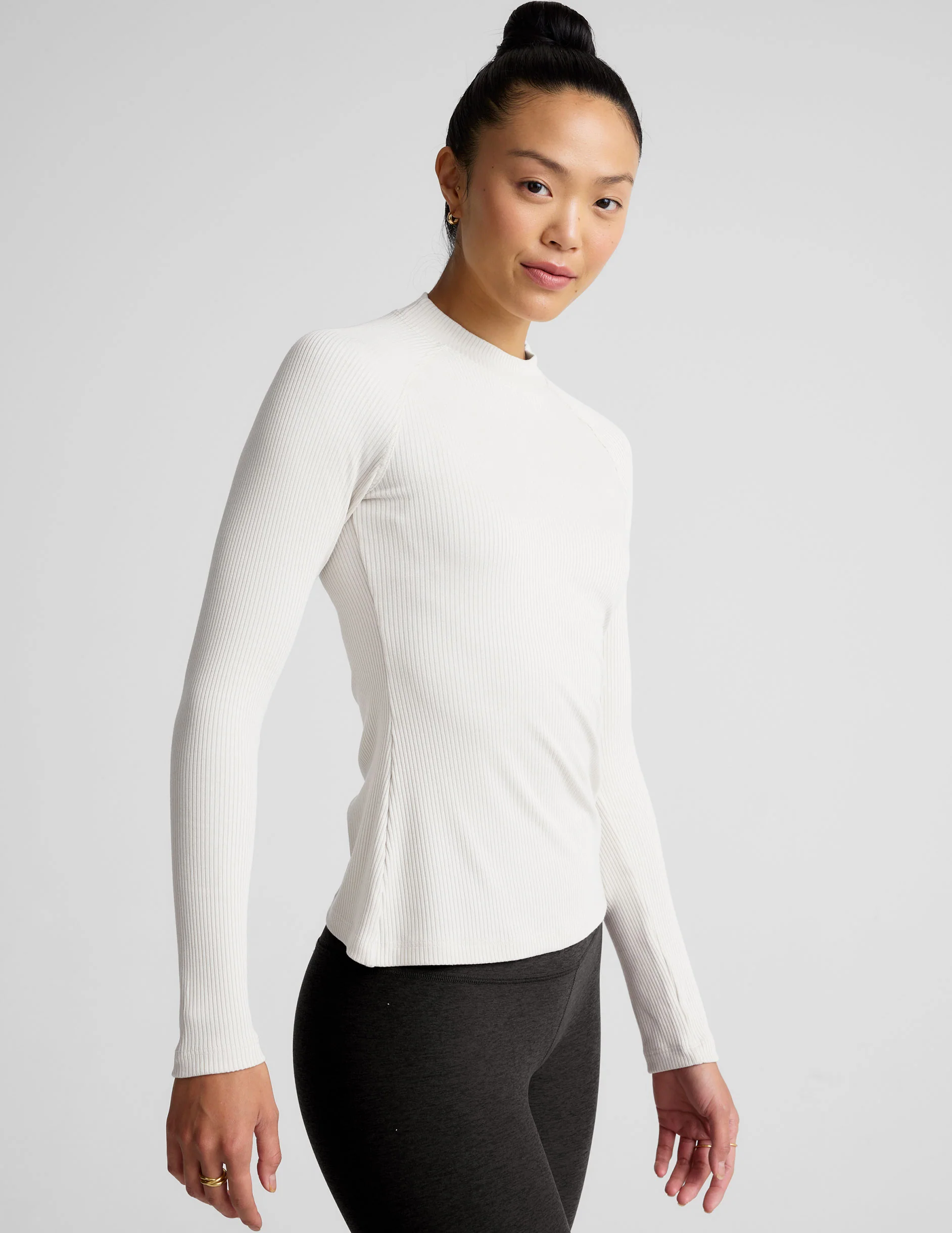 Contours Mock Neck Long Length Top - Styles Love