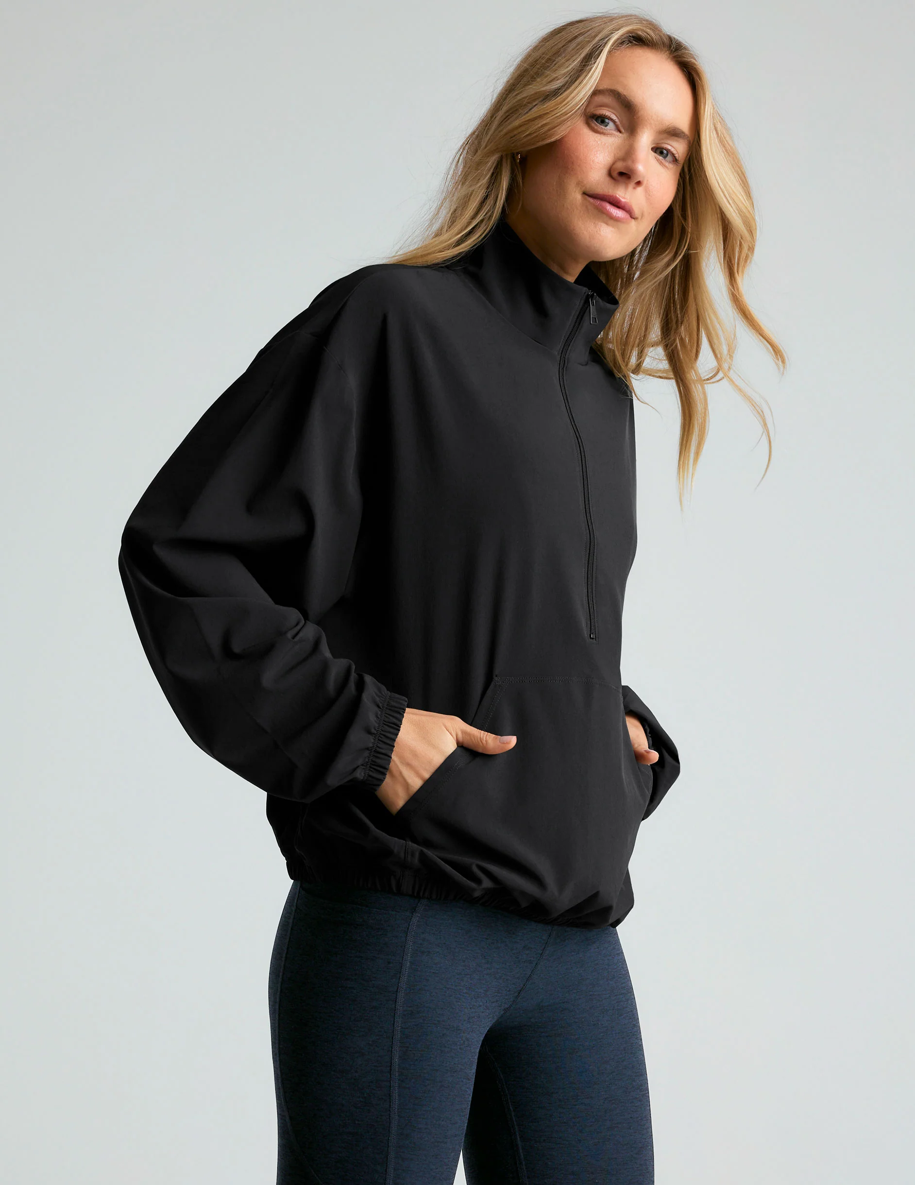 Stretch Woven In Stride Half Zip Pullover - Styles Love