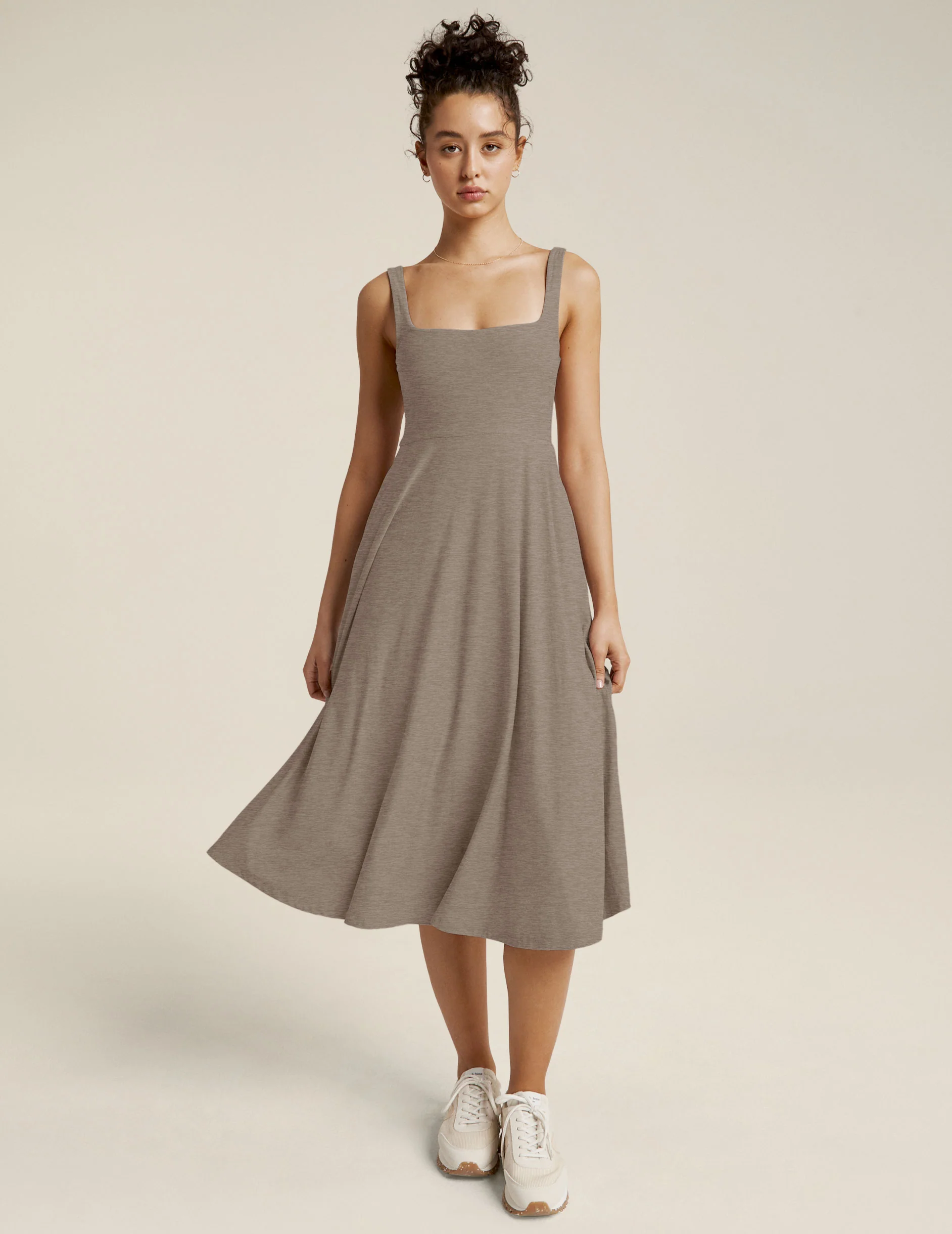 Featherweight At The Ready Square Neck Dress - Styles Love