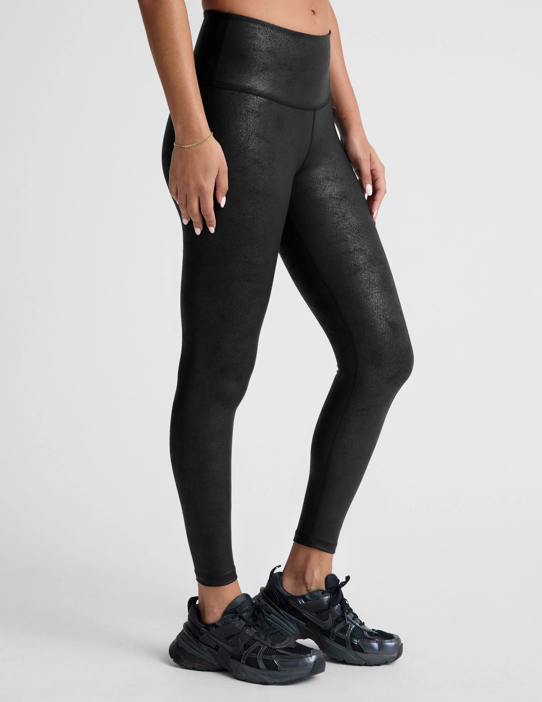 Leatherette High Waisted Midi Legging - Styles Love