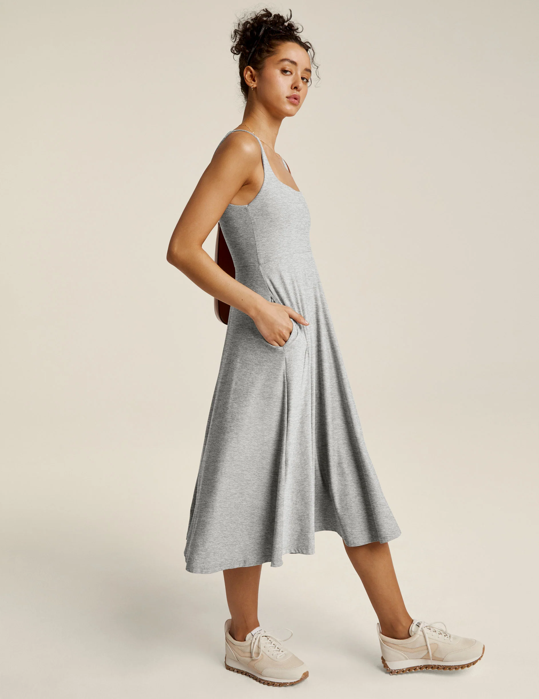 Featherweight At The Ready Square Neck Dress - Styles Love