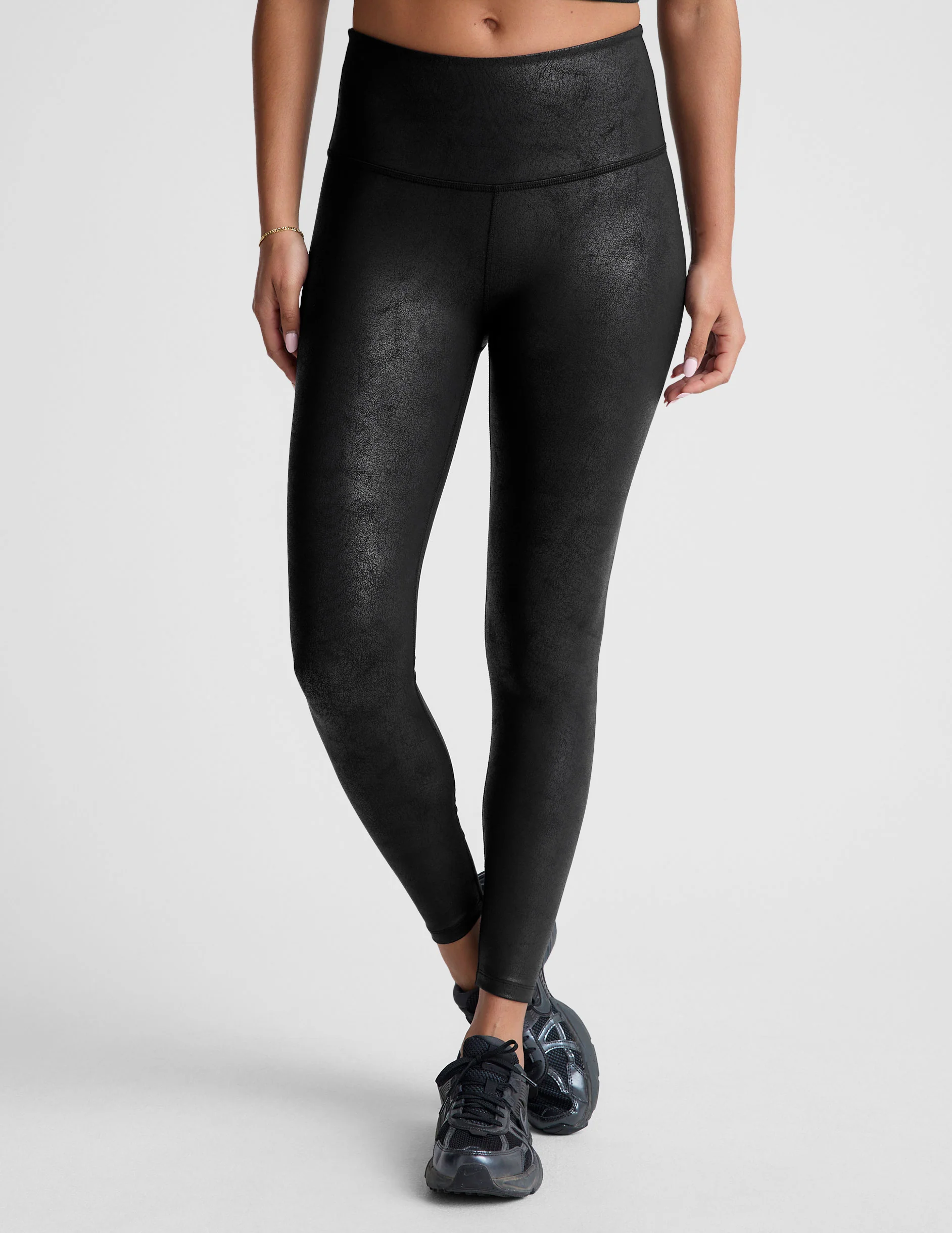 Leatherette High Waisted Midi Legging - Styles Love