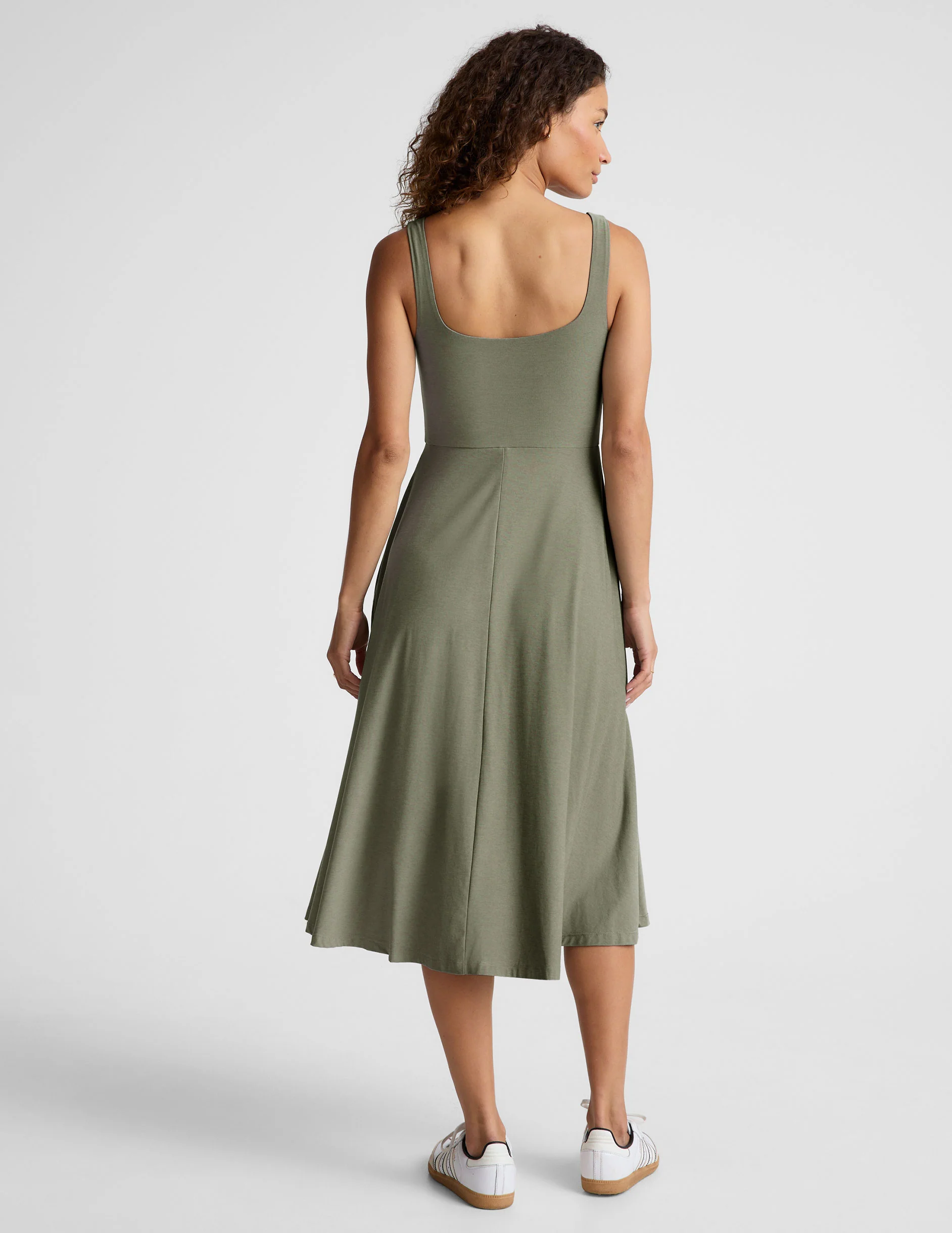 Featherweight At The Ready Square Neck Dress - Styles Love