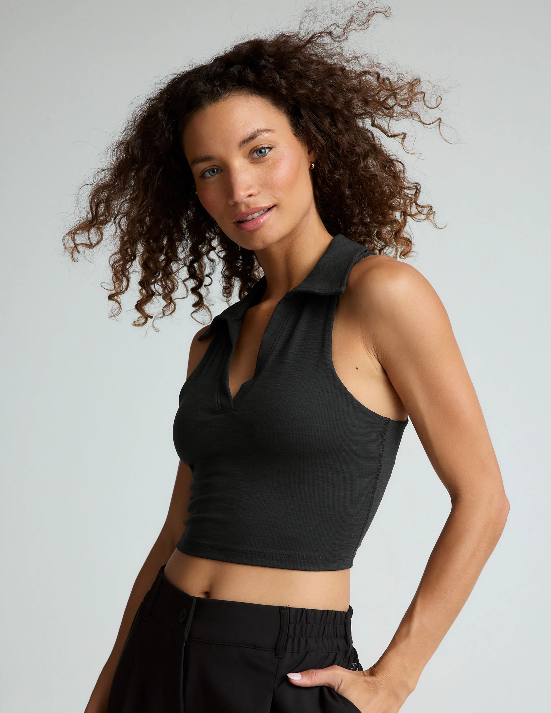 Heather Rib Prep Cropped Tank - Styles Love