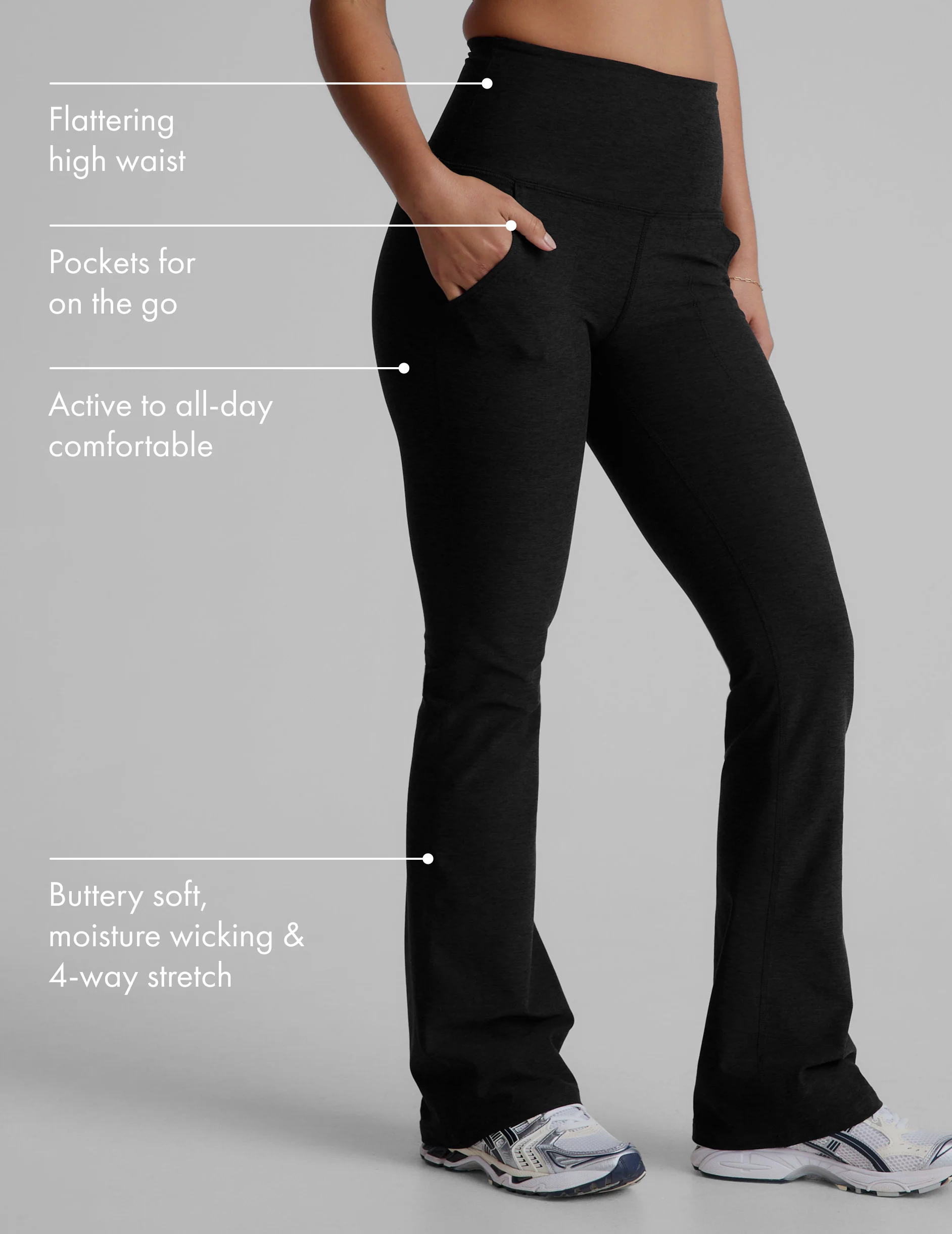 Spacedye High Waisted Practice Pocket Bootcut Pant - Styles Love