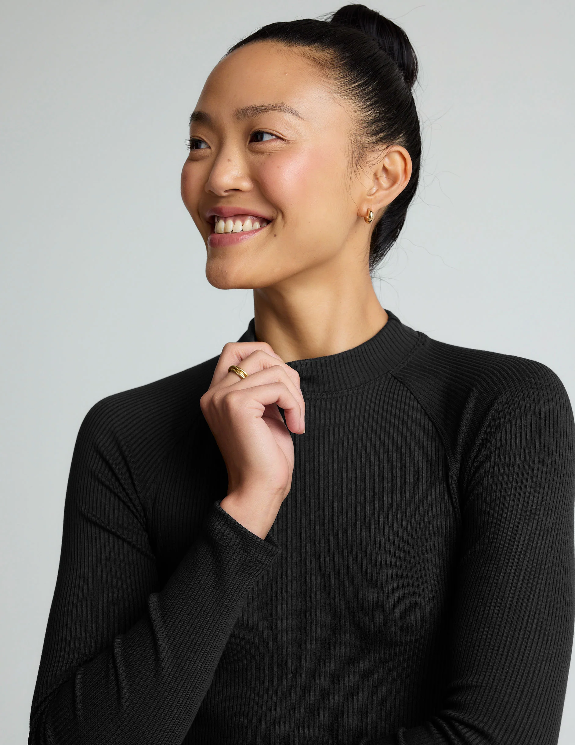 Contours Mock Neck Long Length Top - Styles Love