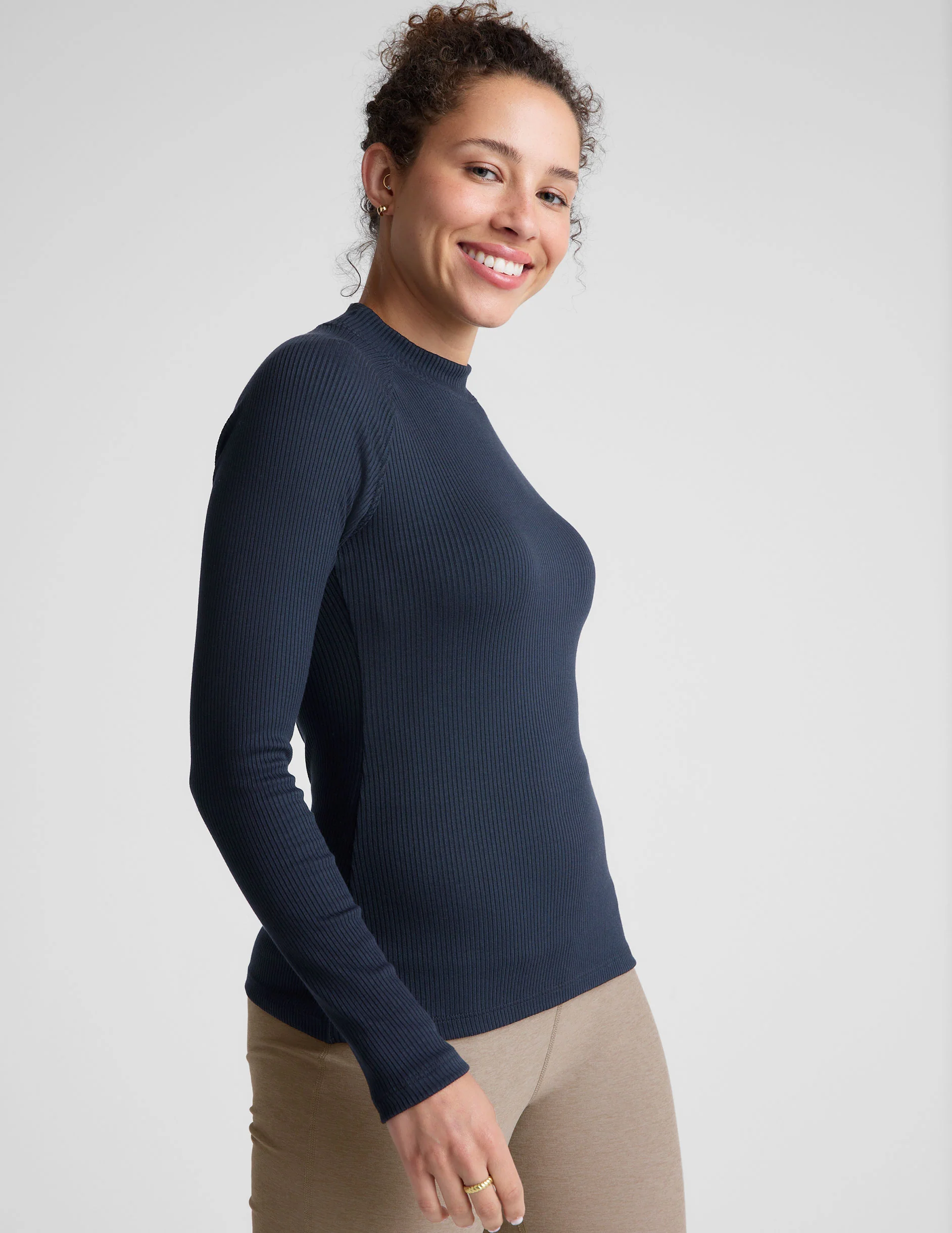 Contours Mock Neck Long Length Top - Styles Love