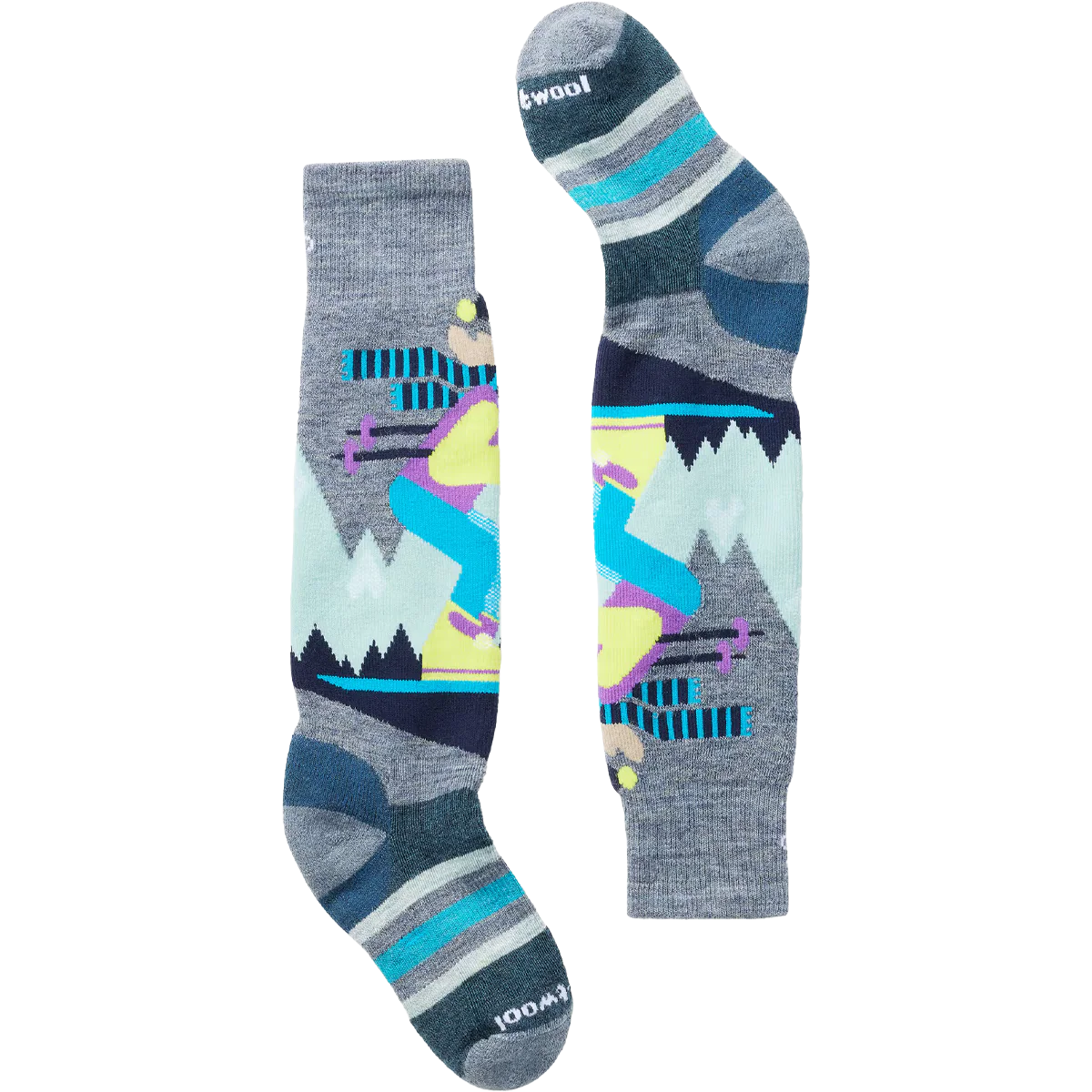 Youth Wintersport Full Cushion Mountain Moose Pattern Over The Calf Socks - Styles Love