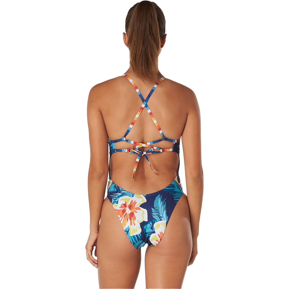 Women's Printed Double Lace Back One Piece - Styles Love