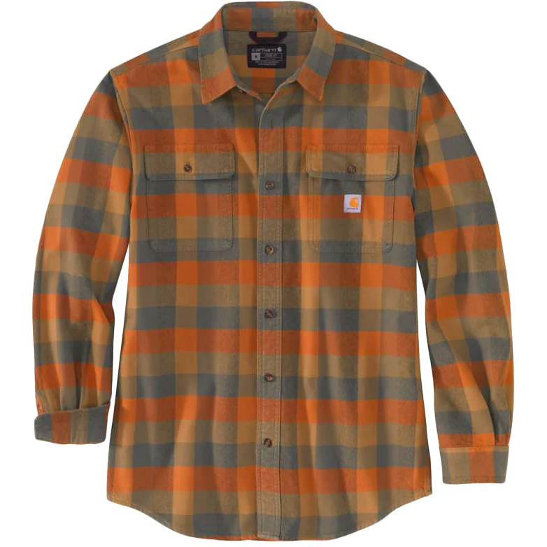 Men's Loose Fit Heavyweight Flannel Long-Sleeve Plaid Shirt - Styles Love