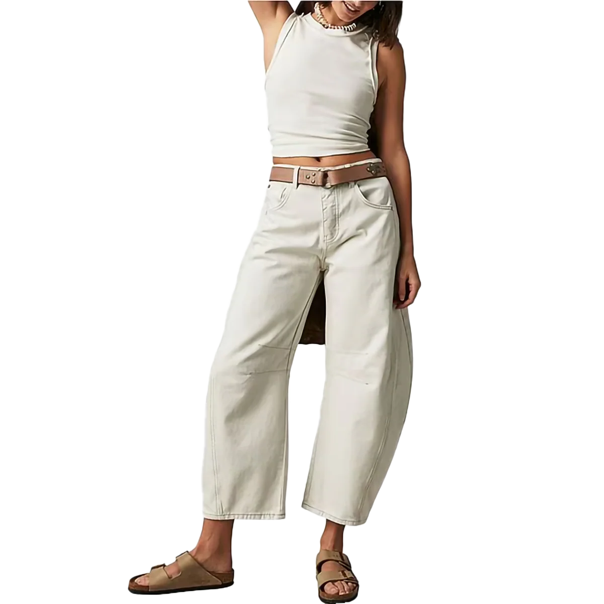 Women's Good Luck Mid Rise Barrel Jeans - Styles Love