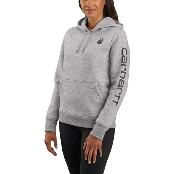 Women's Clarksburg Graphic Sleeve Logo Hooded Sweatshirt - Styles Love