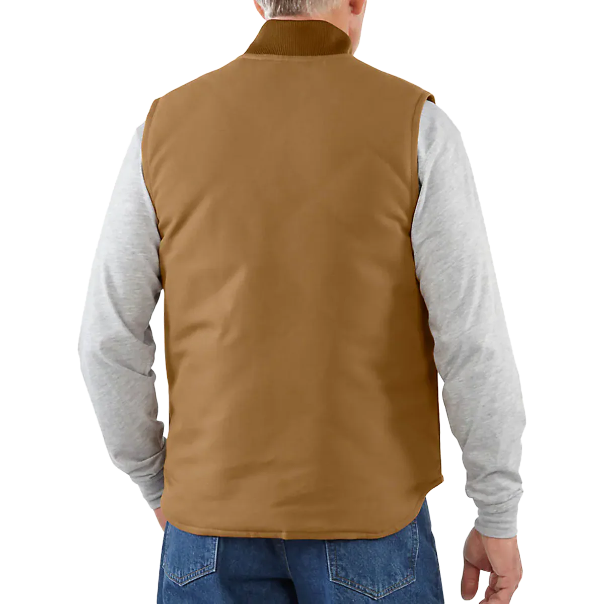 Men's Relaxed Fit Firm Duck Insulated Rib Collar Vest - Styles Love