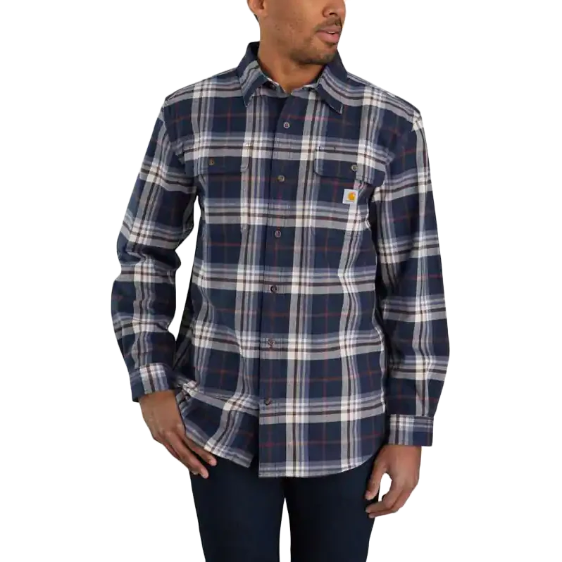 Men's Loose Fit Heavyweight Flannel Long-Sleeve Plaid Shirt - Styles Love