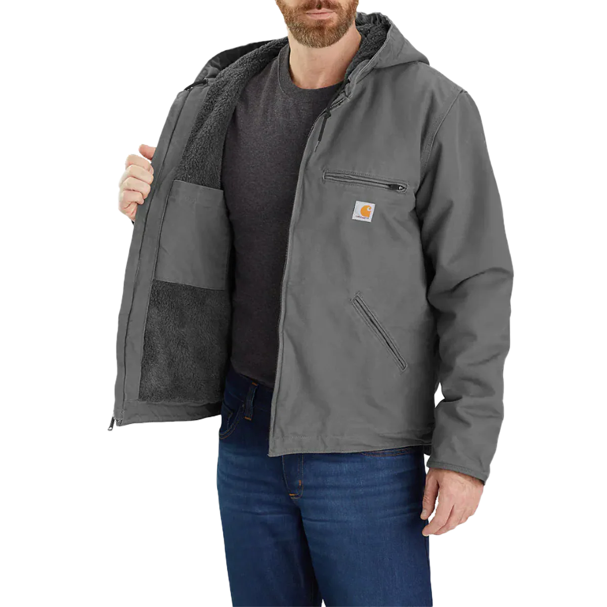 Men's Washed Duck Sherpa-Lined Jacket - Styles Love