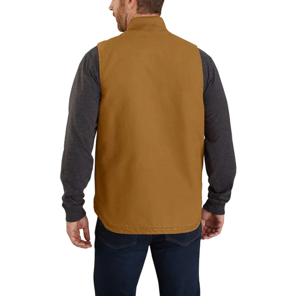 Men's Washed Duck Insulated Rib Collar Vest - Styles Love