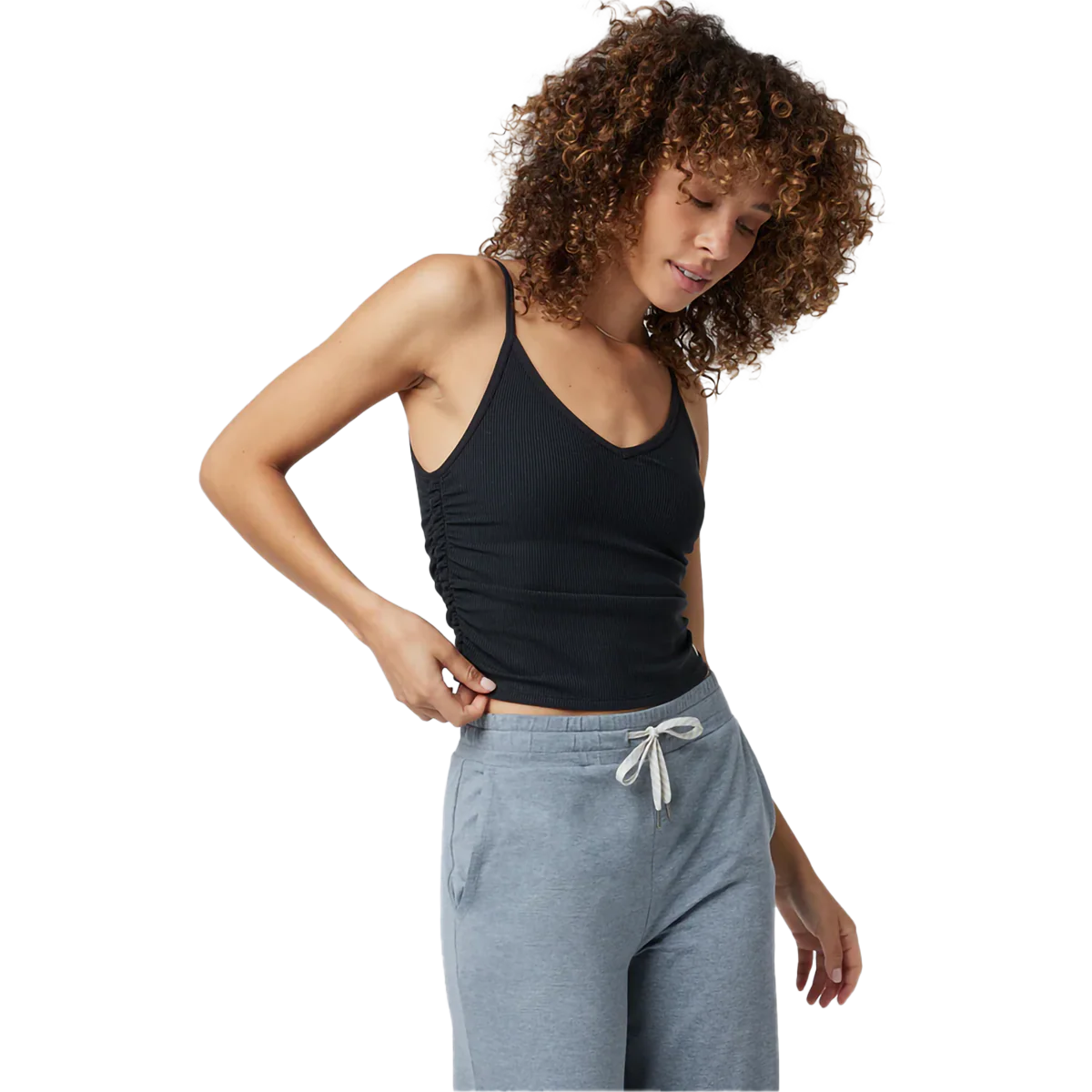 Women's Rib Ruched Tank - Styles Love