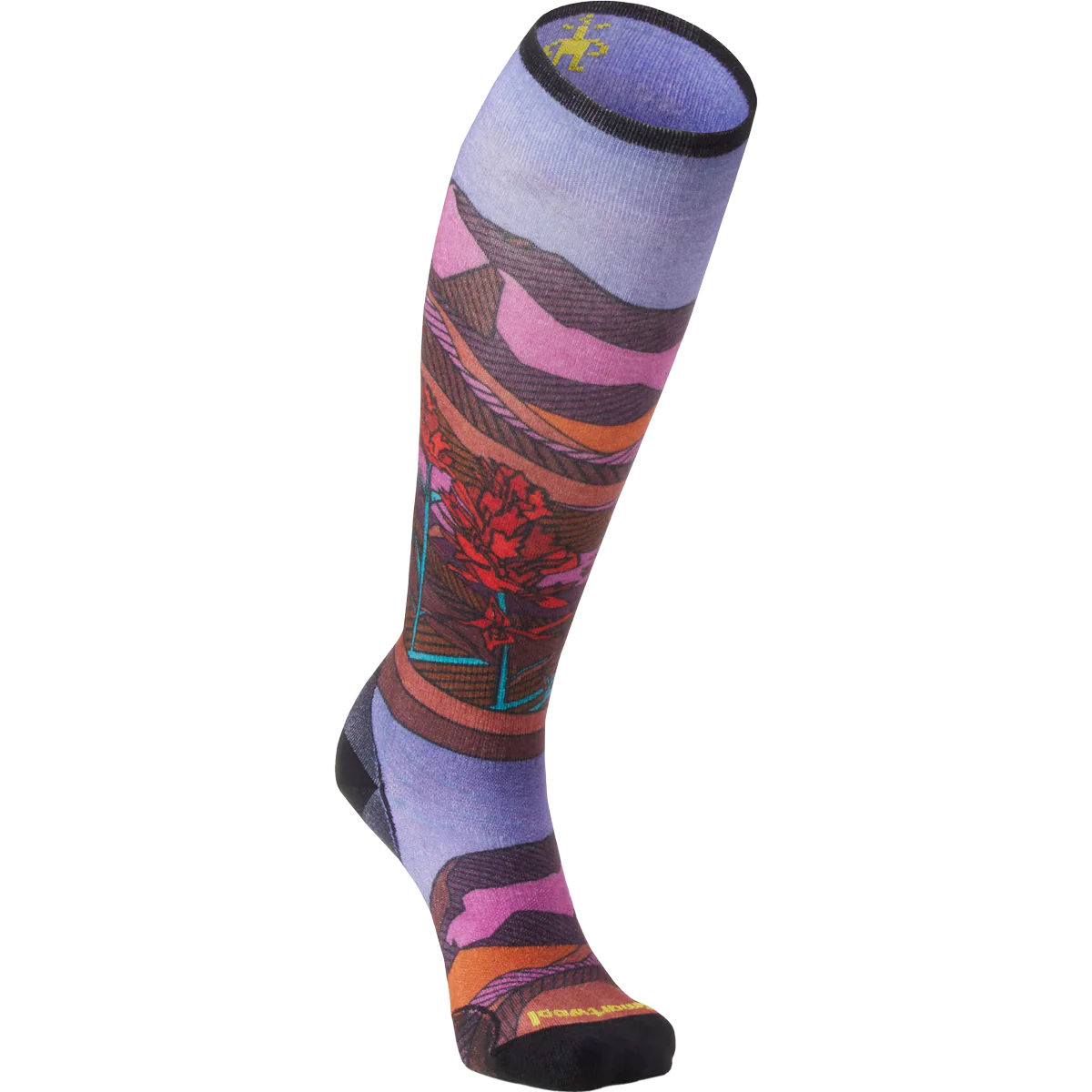 Women's Ski Floral Field Print Over The Calf Socks - Styles Love