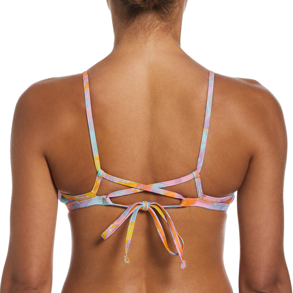 Women's Multi Print Lace Up Tie Back Top - Styles Love