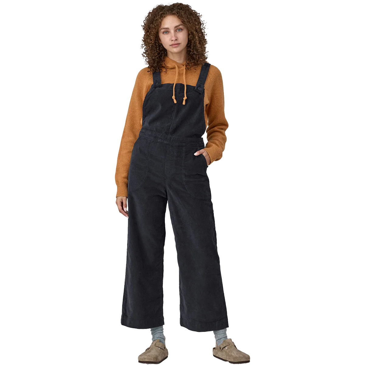 Women's Stand Up Cropped Corduroy Overalls - Styles Love