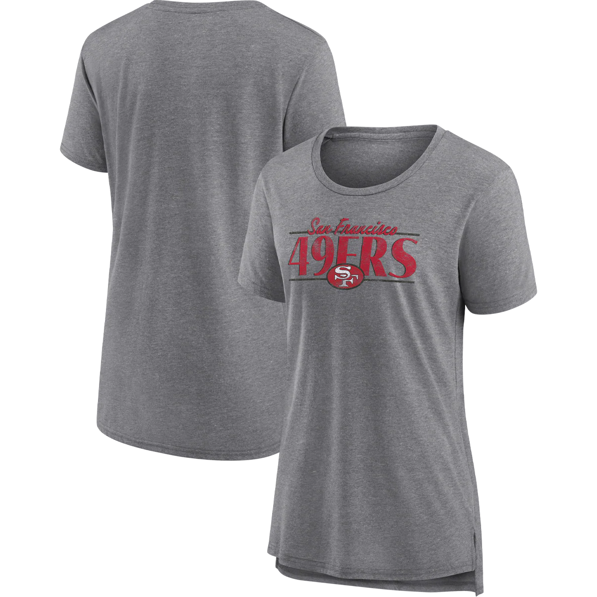 Women's 49ers Up The Middle Triblend Short Sleeve Tee - Styles Love