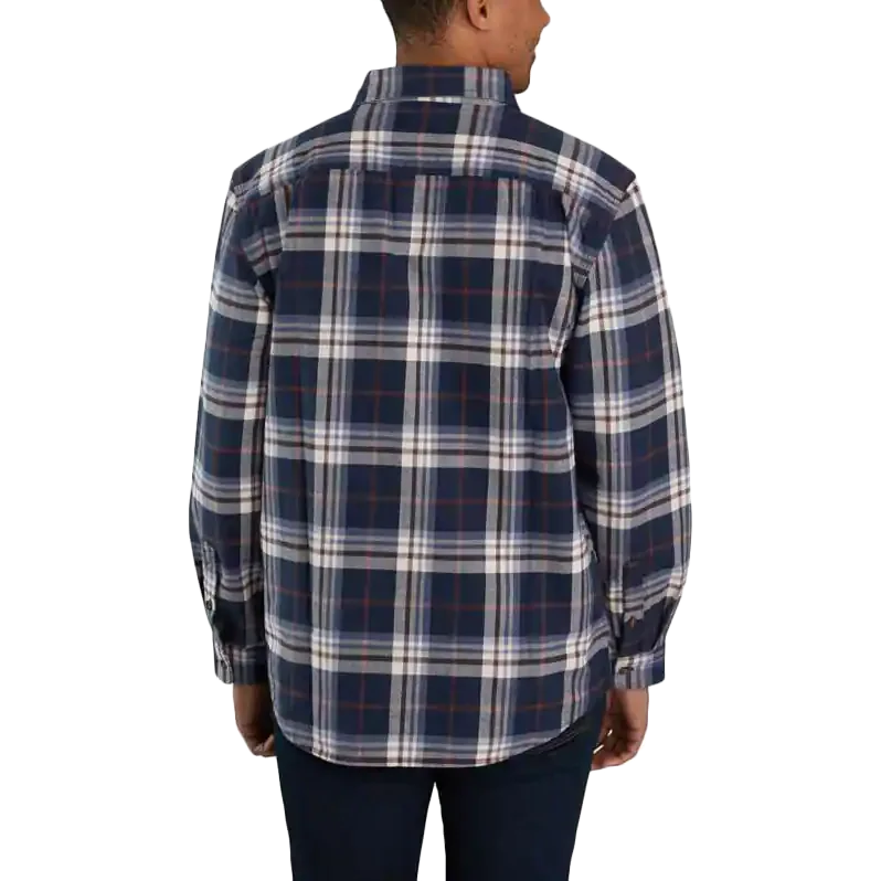 Men's Loose Fit Heavyweight Flannel Long-Sleeve Plaid Shirt - Styles Love