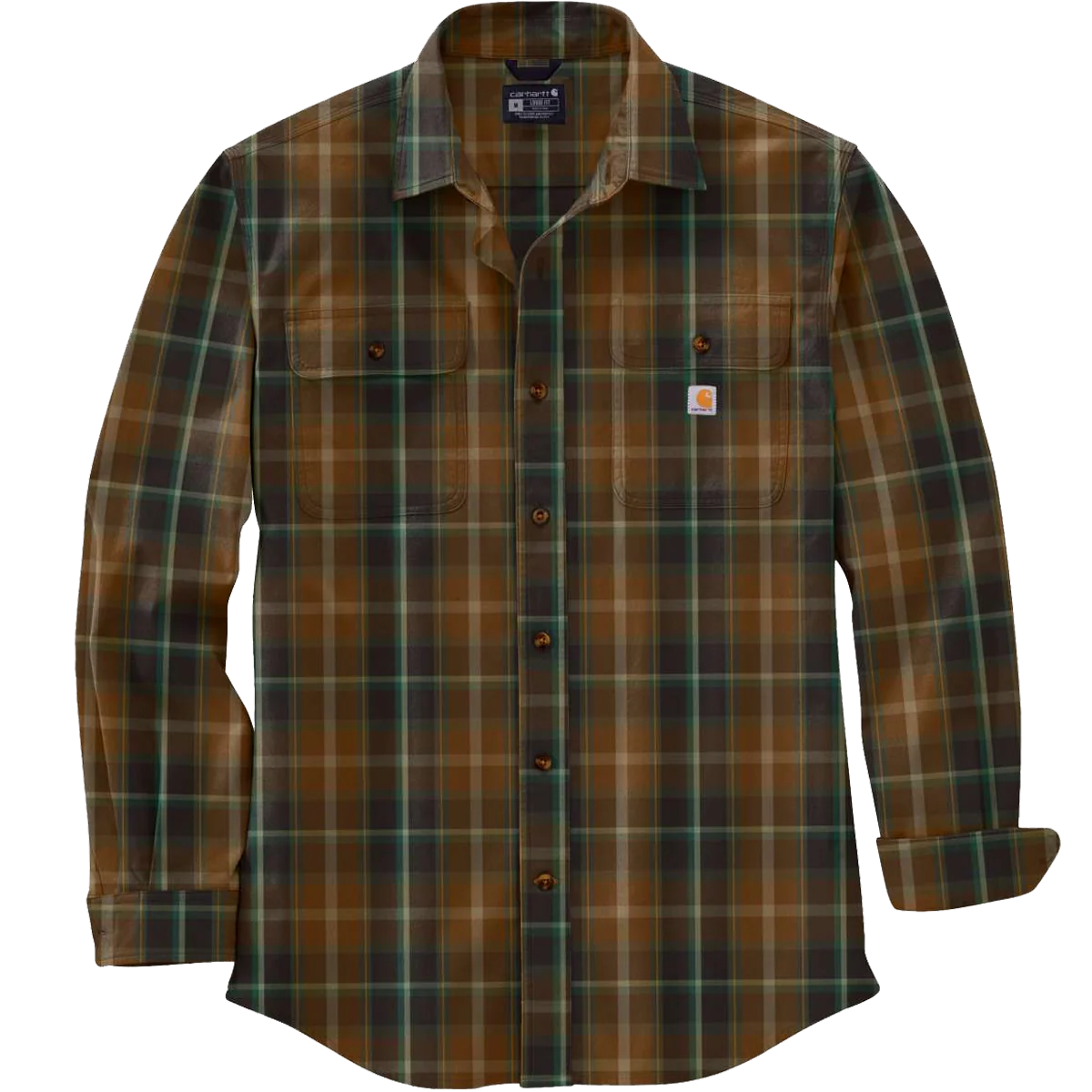 Men's Loose Fit Heavyweight Flannel Long Sleeve Plaid Shirt - Styles Love