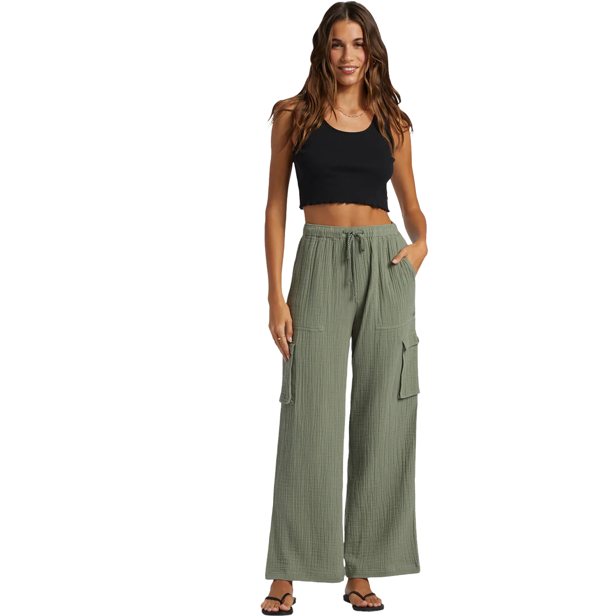 Women's Precious Cargo Beach Solid Pants - Styles Love