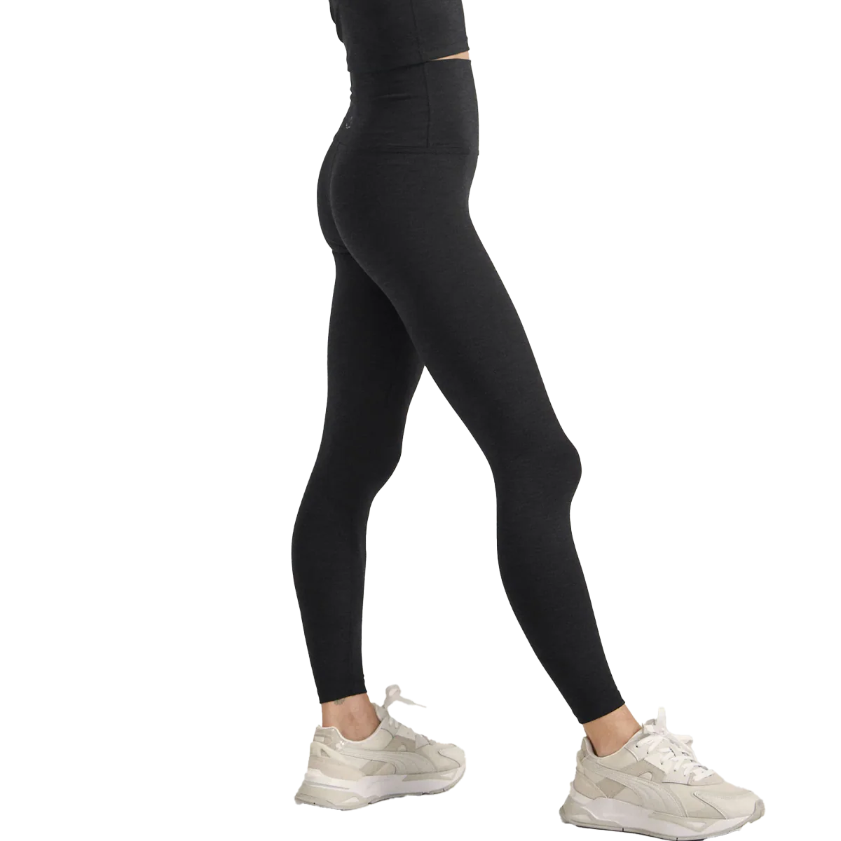 Women's Heather Rib High Waisted Midi Legging - Styles Love