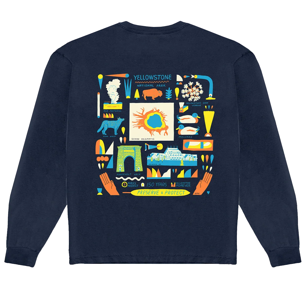 Men's Yellowstone NP 150th Anniversary Long Sleeve Tee - Styles Love
