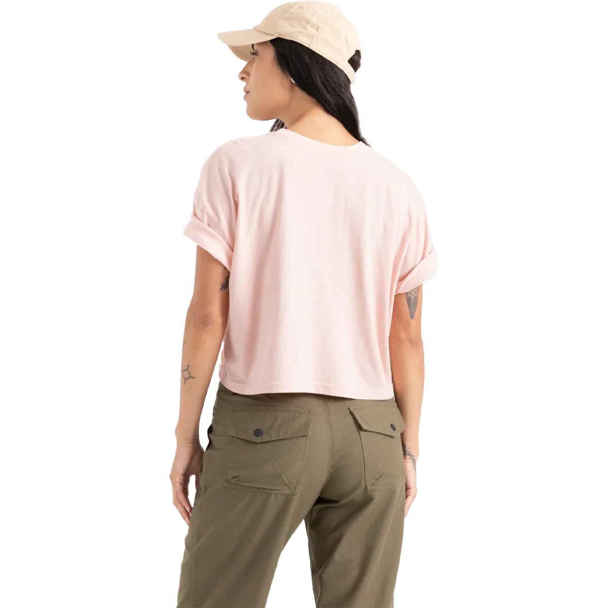 Women's Striped Shell Cropped Tee - Styles Love