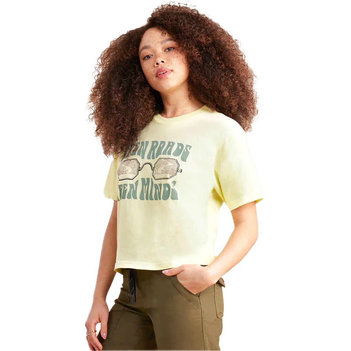 Women's Open Roads Boxy Crop Tee - Styles Love