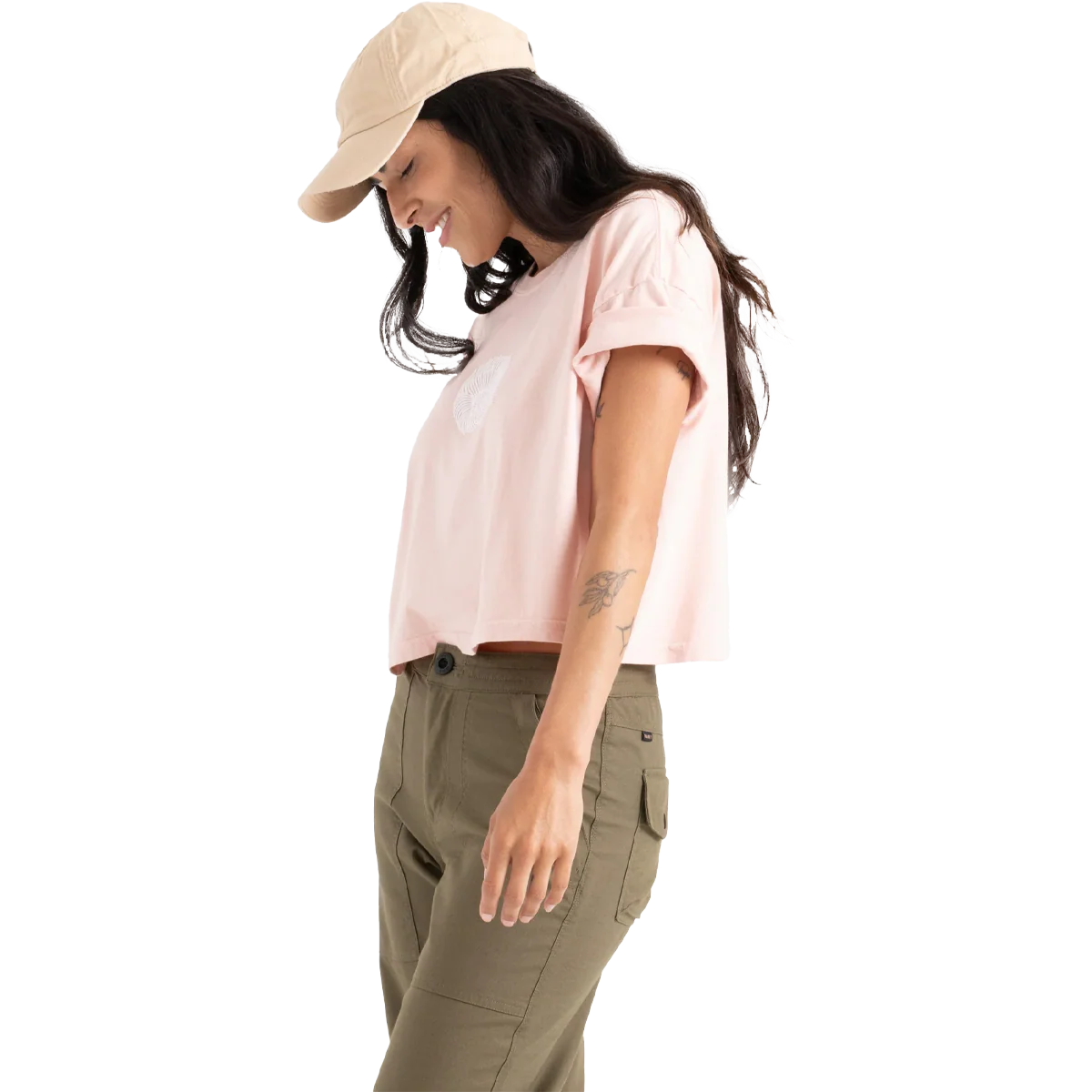 Women's Striped Shell Cropped Tee - Styles Love