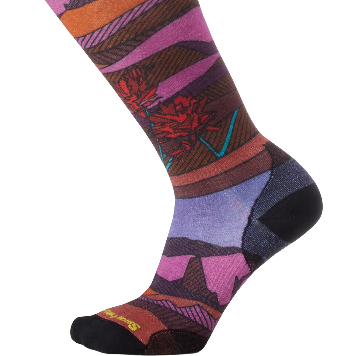 Women's Ski Floral Field Print Over The Calf Socks - Styles Love
